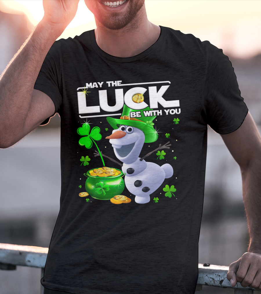 May The Luck Be With You Olaf St. Patrick's Day Theme T-Shirt