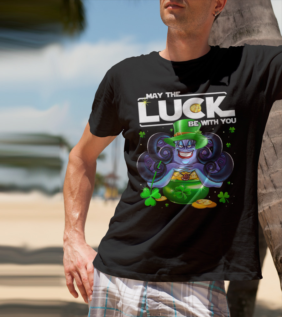 May The Luck Be With You Ursula Clovers And Gold Coins T-Shirt