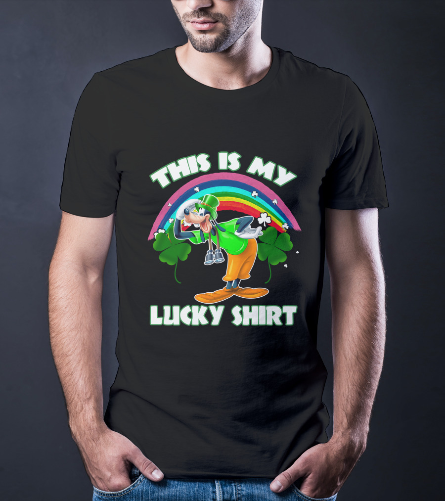 This Is My Lucky Shirt Goofy Rainbow Shamrocks T-Shirt