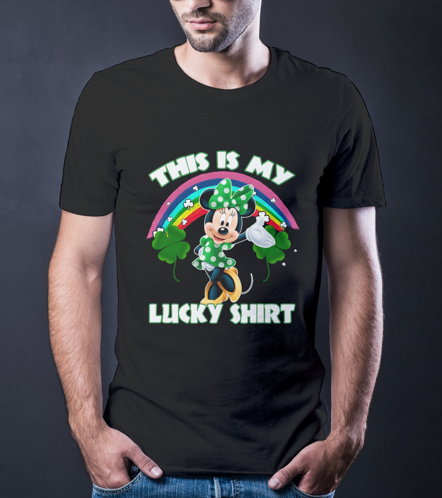 This Is My Lucky Shirt Minnie Rainbow Shamrock T-Shirt