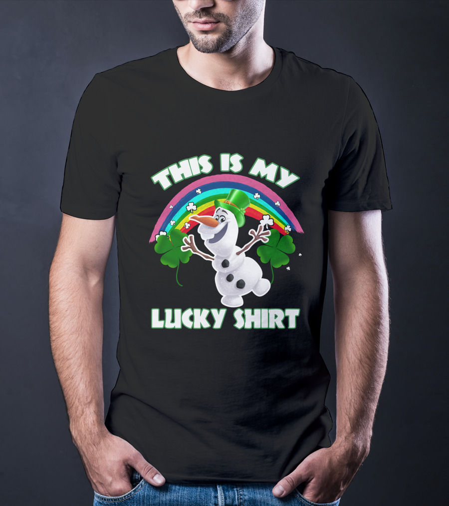 This Is My Lucky Shirt Olaf Rainbow And Shamrocks T-Shirt