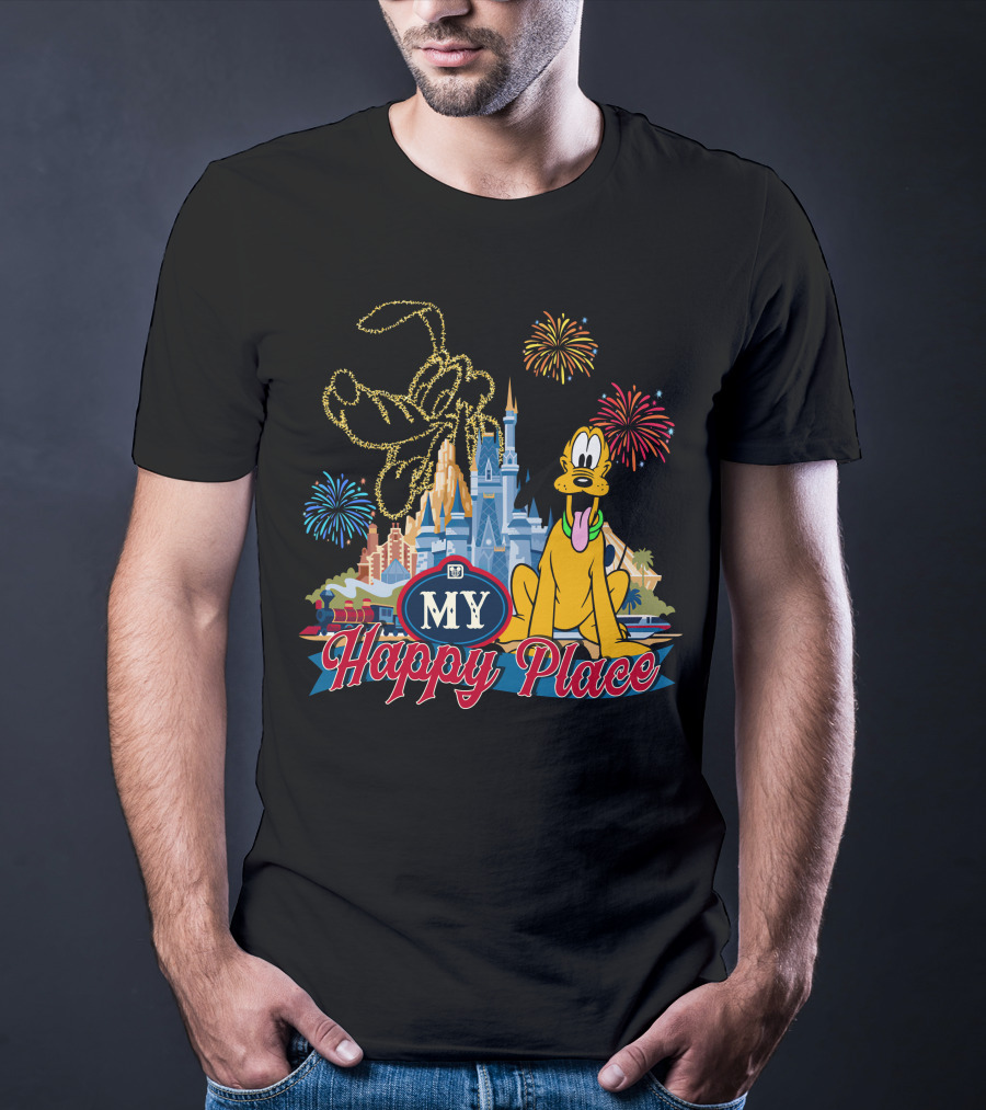 My Happy Place Fireworks Castle Pluto T-Shirt