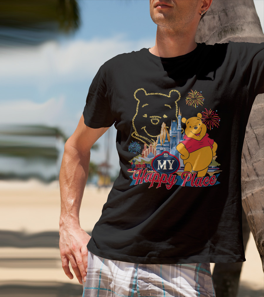 My Happy Place Pooh Fireworks Magic Kingdom T-Shirt