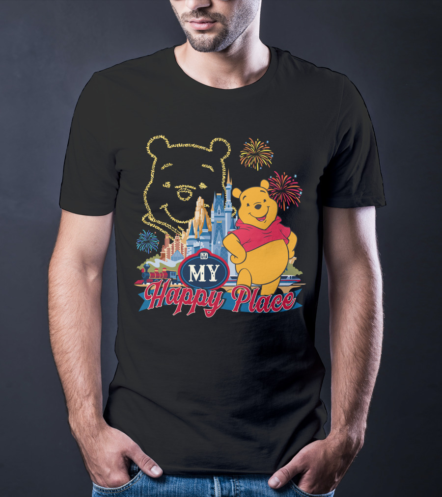My Happy Place Pooh Fireworks Magic Kingdom T-Shirt