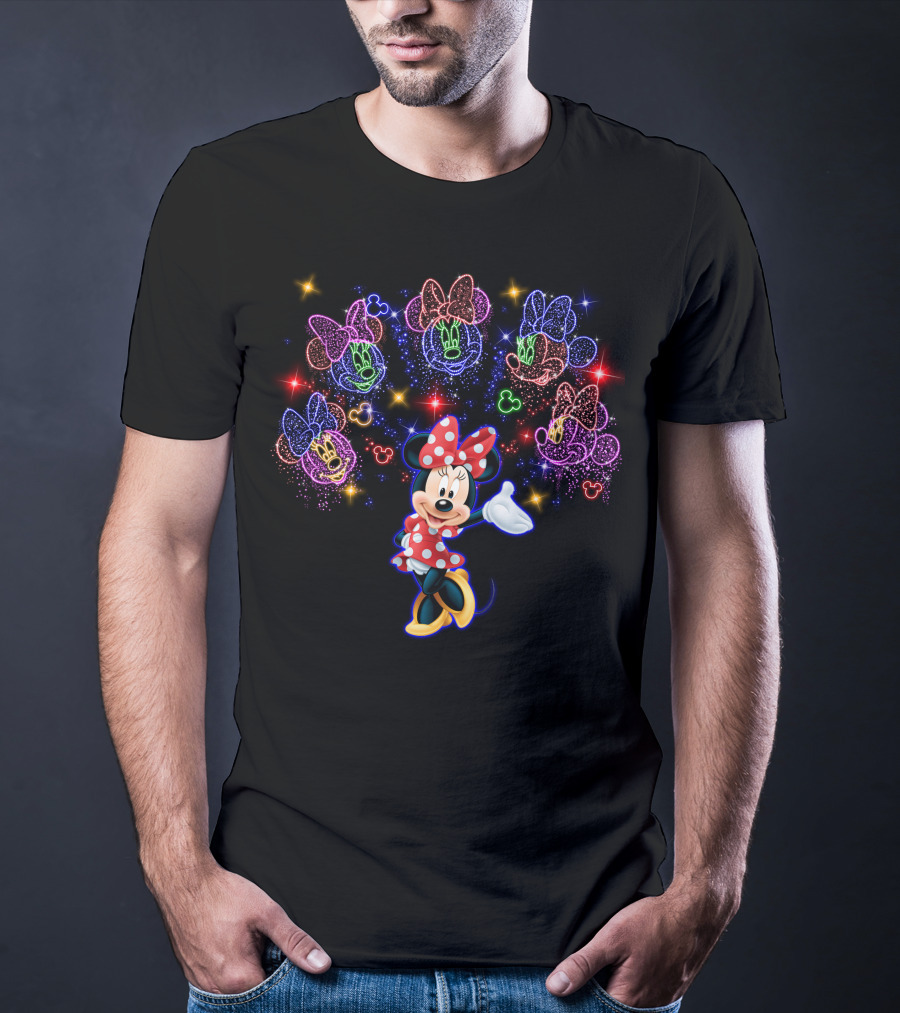 Disney Minnie Mouse Colorful Neon Lights Magic T-Shirt