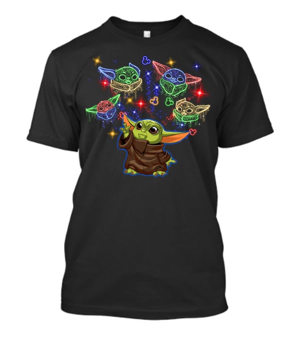 Baby Yoda Colorful Sparkling Ears Magic T-Shirt