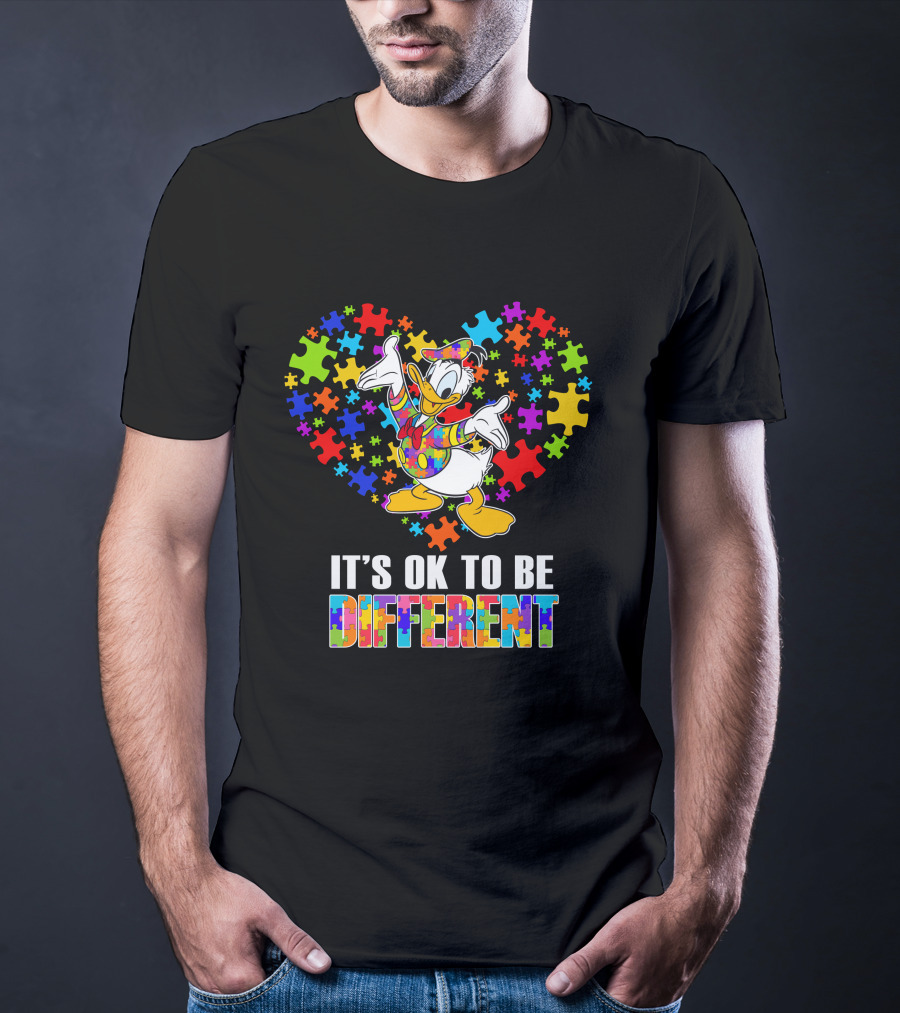 It's Ok To Be Different Donald Duck Autism Awareness T-Shirt