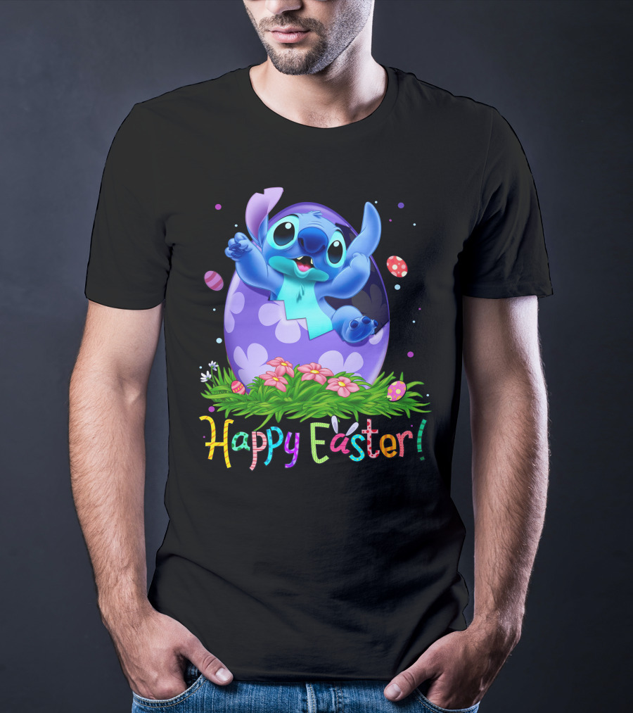 Stitch Happy Easter Egg Celebration T-Shirt