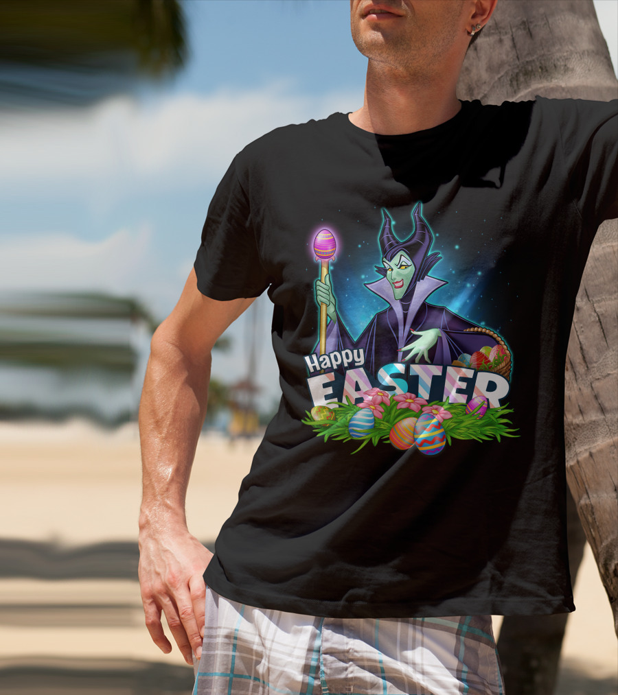 Maleficent Happy Easter Basket And Eggs T-Shirt