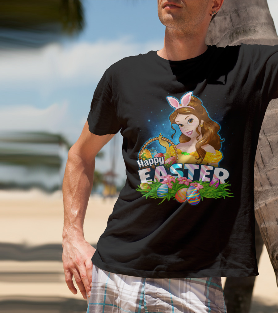 BELLA Happy Easter Basket With Decorative Eggs And Bunny Ears T-Shirt