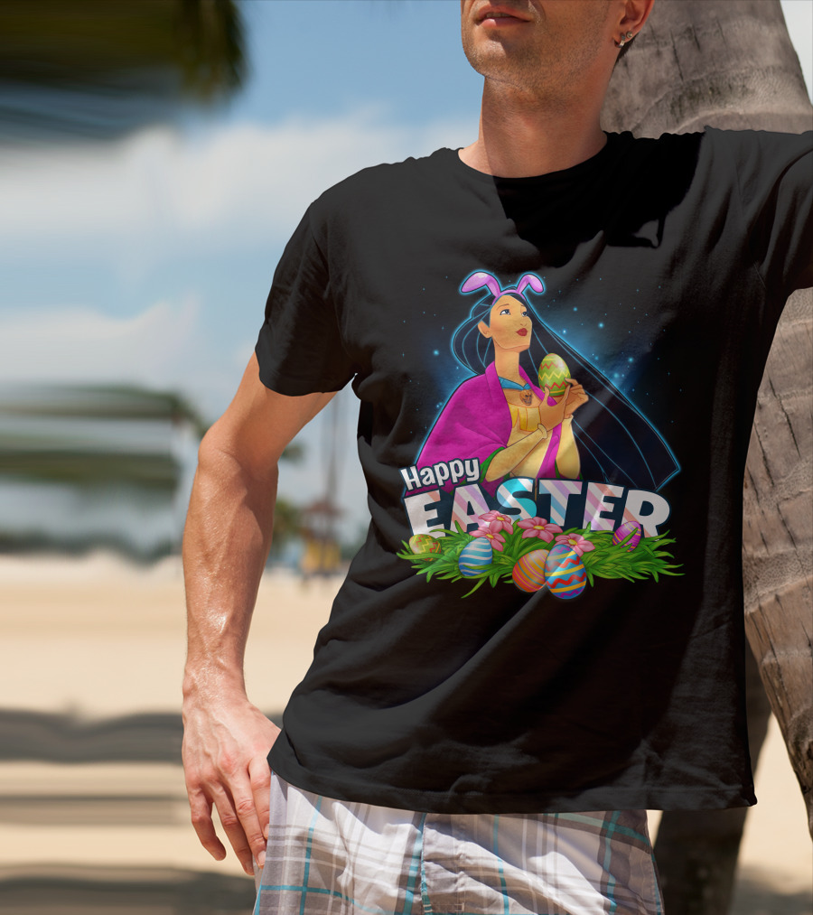 POCAHONTAS Happy Easter Bunny Ears And Eggs T-Shirt