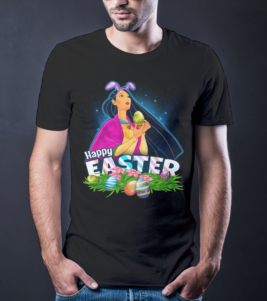 POCAHONTAS Happy Easter Bunny Ears And Eggs T-Shirt