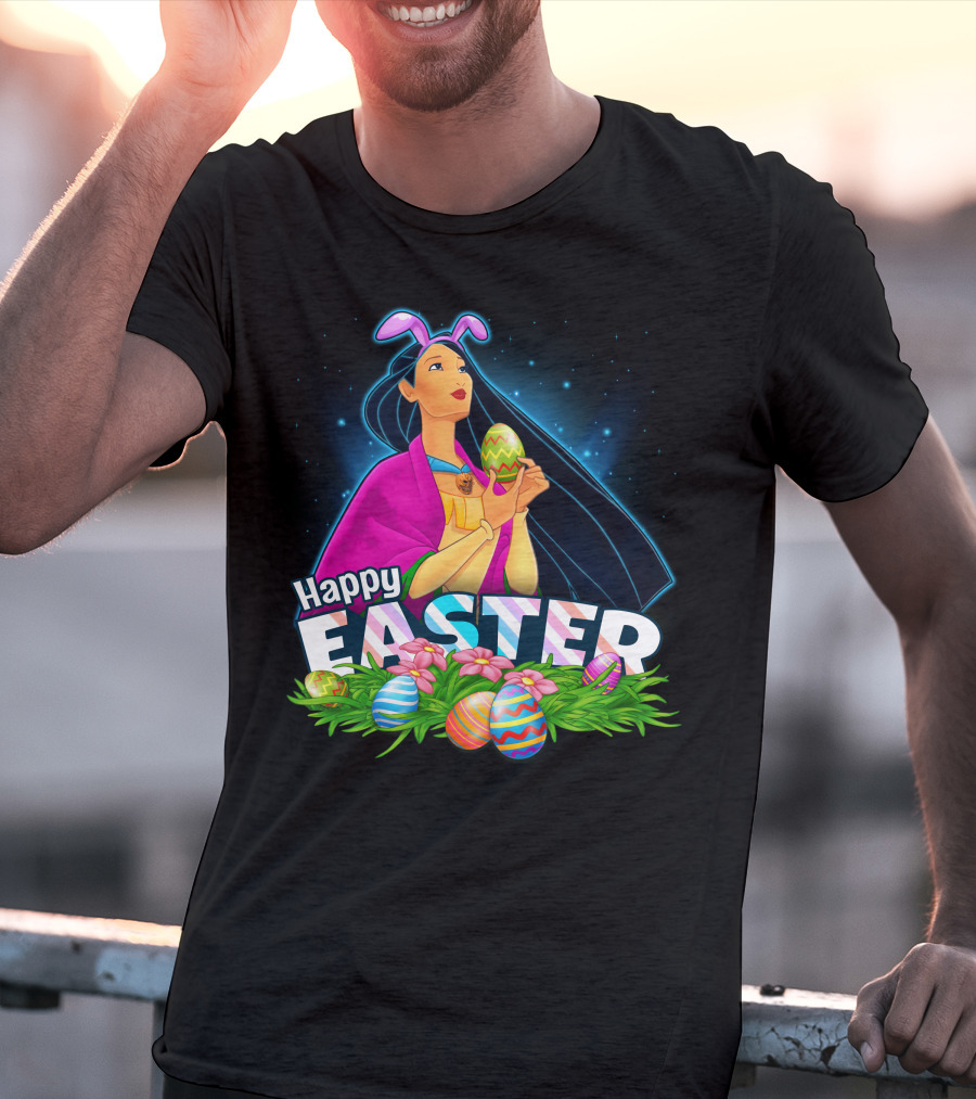 POCAHONTAS Happy Easter Bunny Ears And Eggs T-Shirt
