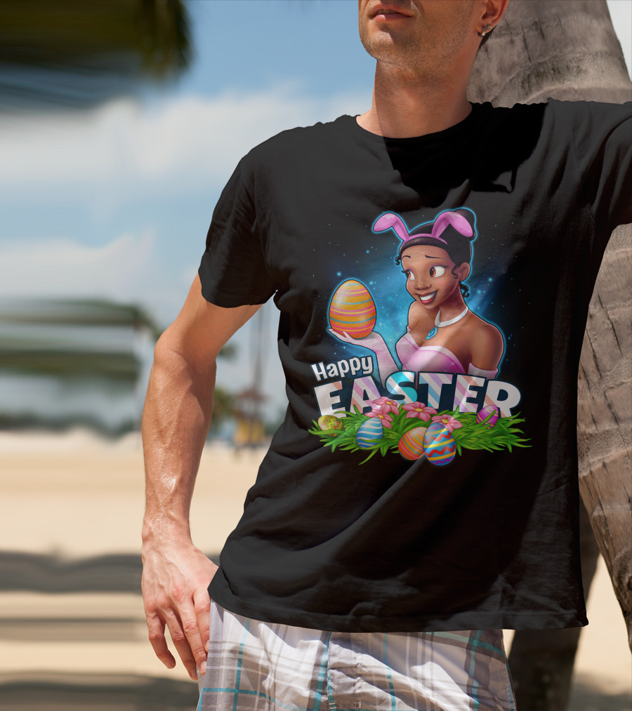 TIANA Happy Easter Colorful Eggs And Bunny Ears T-Shirt