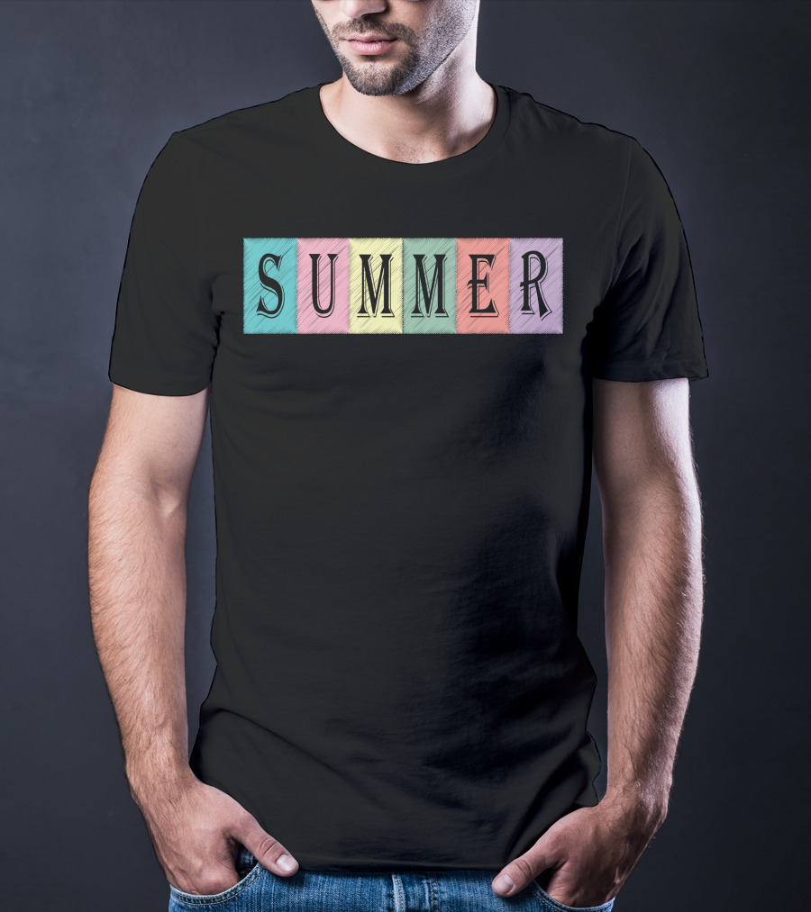 Summer Pastel Blocks Color Vibes T-Shirt