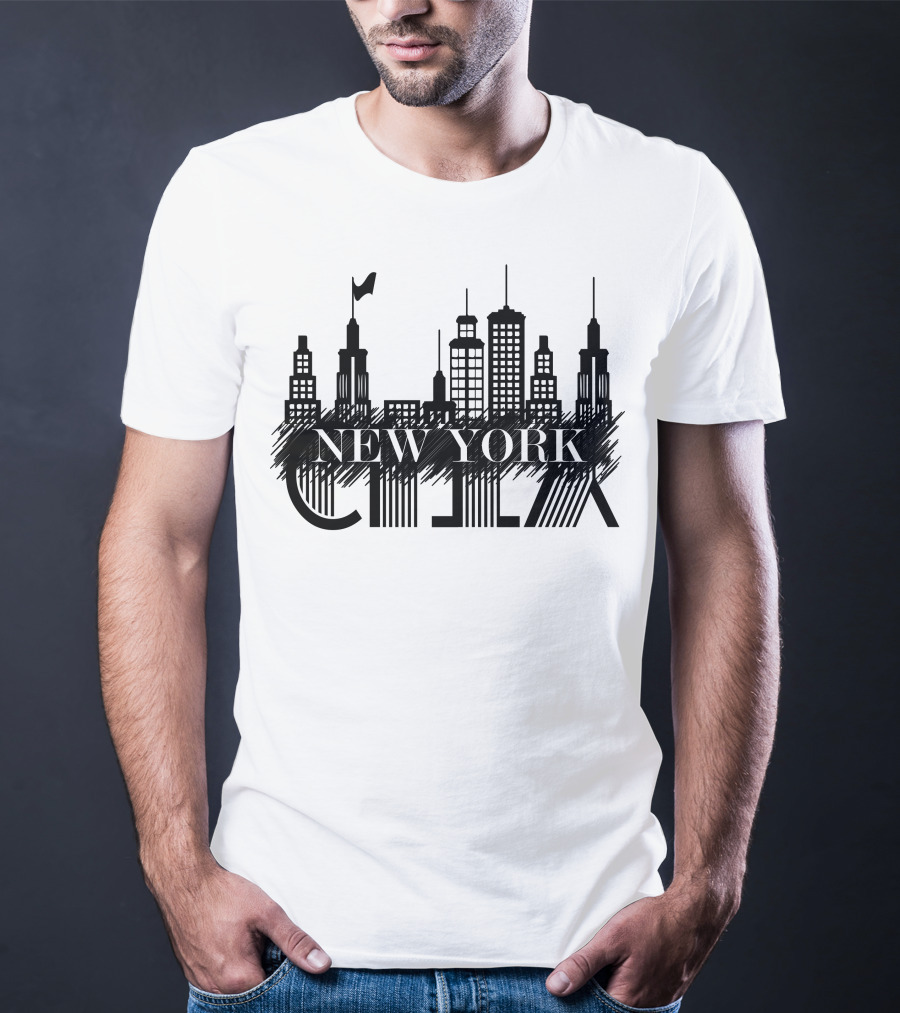 NEW YORK CITY Skyline Architecture Illustration With Skyscrapers T-Shirt