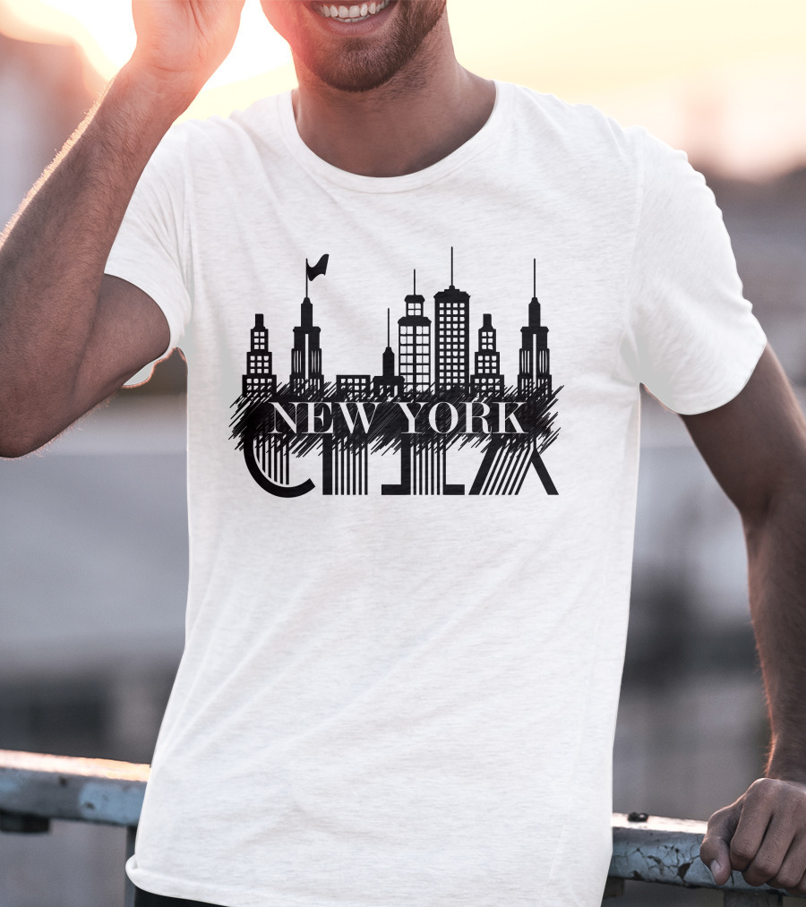NEW YORK CITY Skyline Architecture Illustration With Skyscrapers T-Shirt