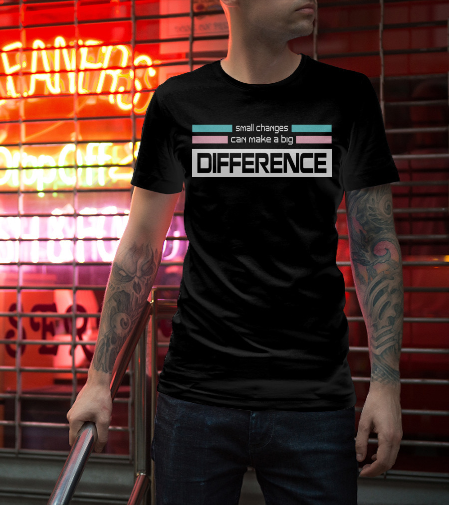 Small Changes Can Make A Big Difference Pastel Stripes T-Shirt