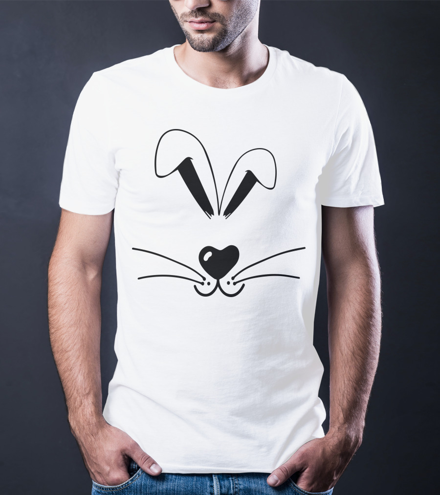 Rabbit Face Heart Nose And Whiskers T-Shirt