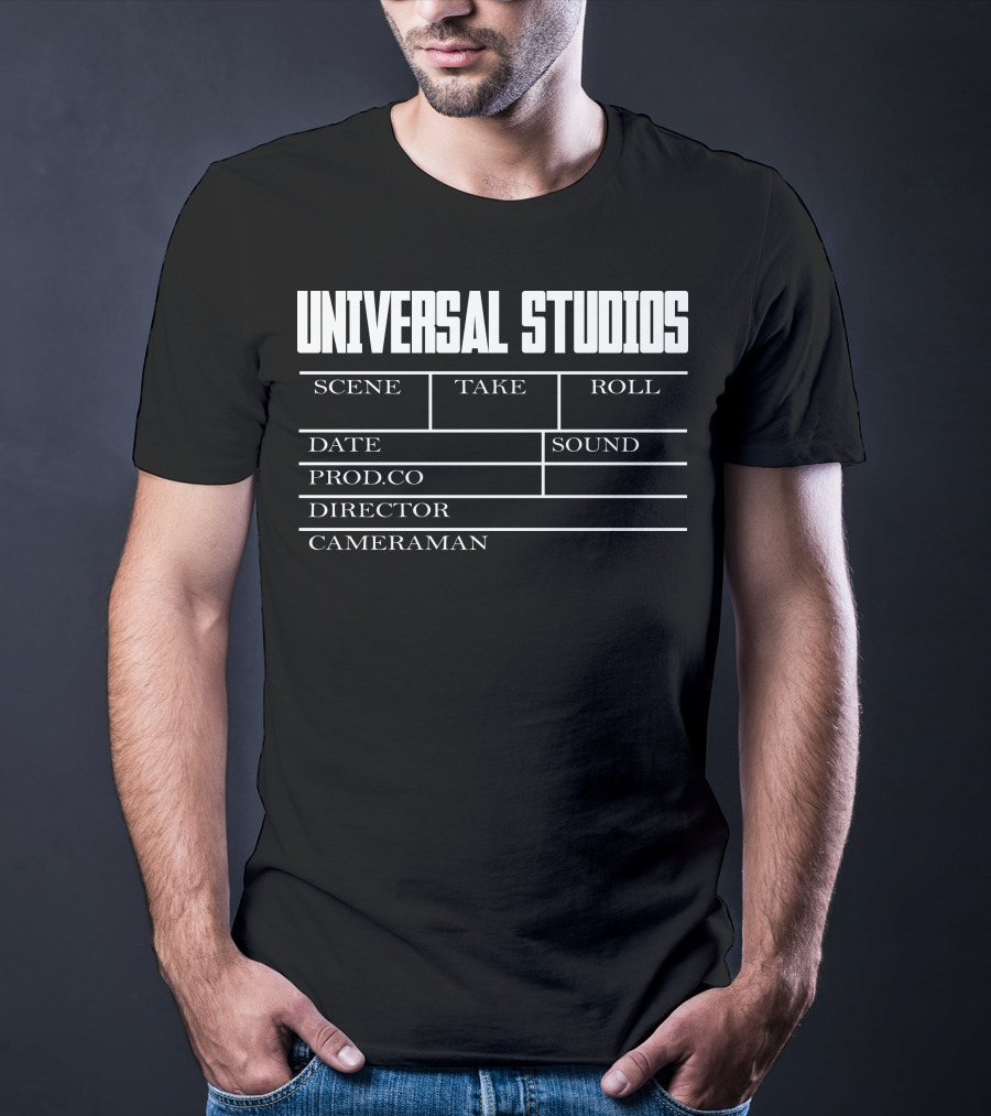 Universal Studios Scene Take Roll Date Sound Prod.co Director Cameraman T-Shirt