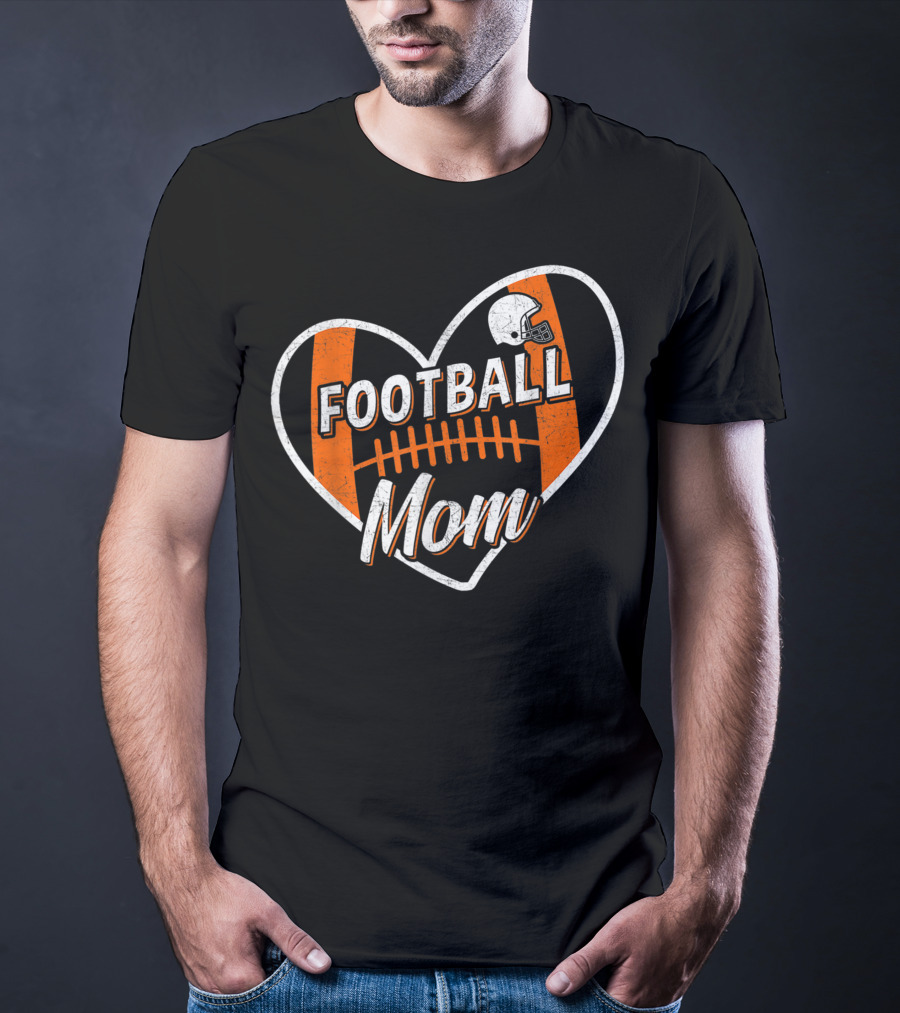 Football Mom Heart Helmet Sport T-Shirt