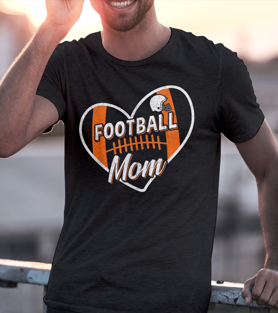 Football Mom Heart Helmet Sport T-Shirt