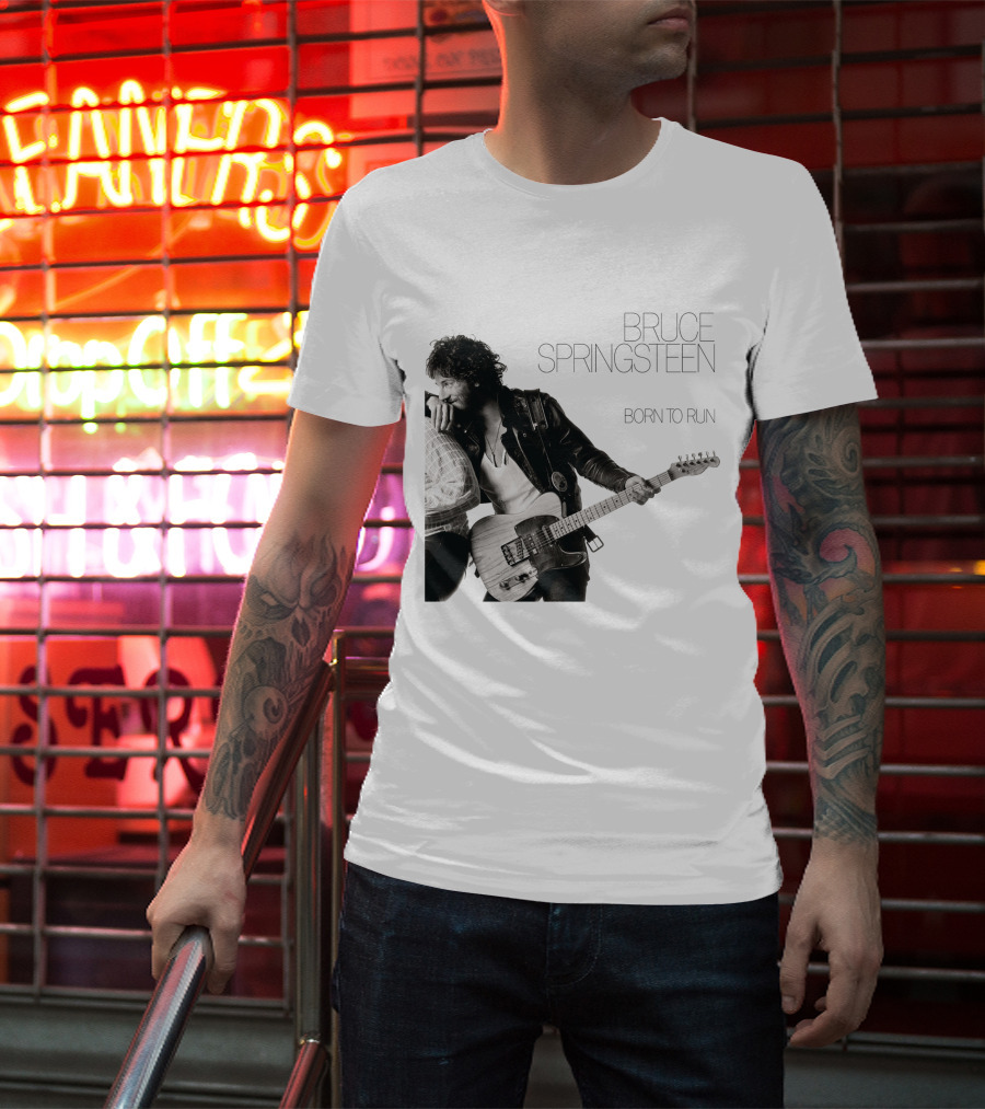 Bruce Springsteen Born To Run Double Sided Retro Music Iconography T-Shirt