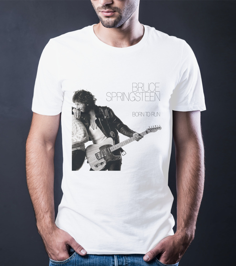 Bruce Springsteen Born To Run Double Sided Retro Music Iconography T-Shirt
