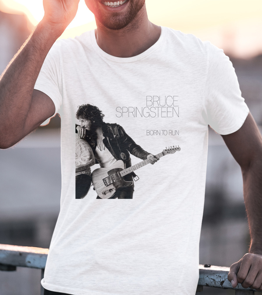 Bruce Springsteen Born To Run Double Sided Retro Music Iconography T-Shirt