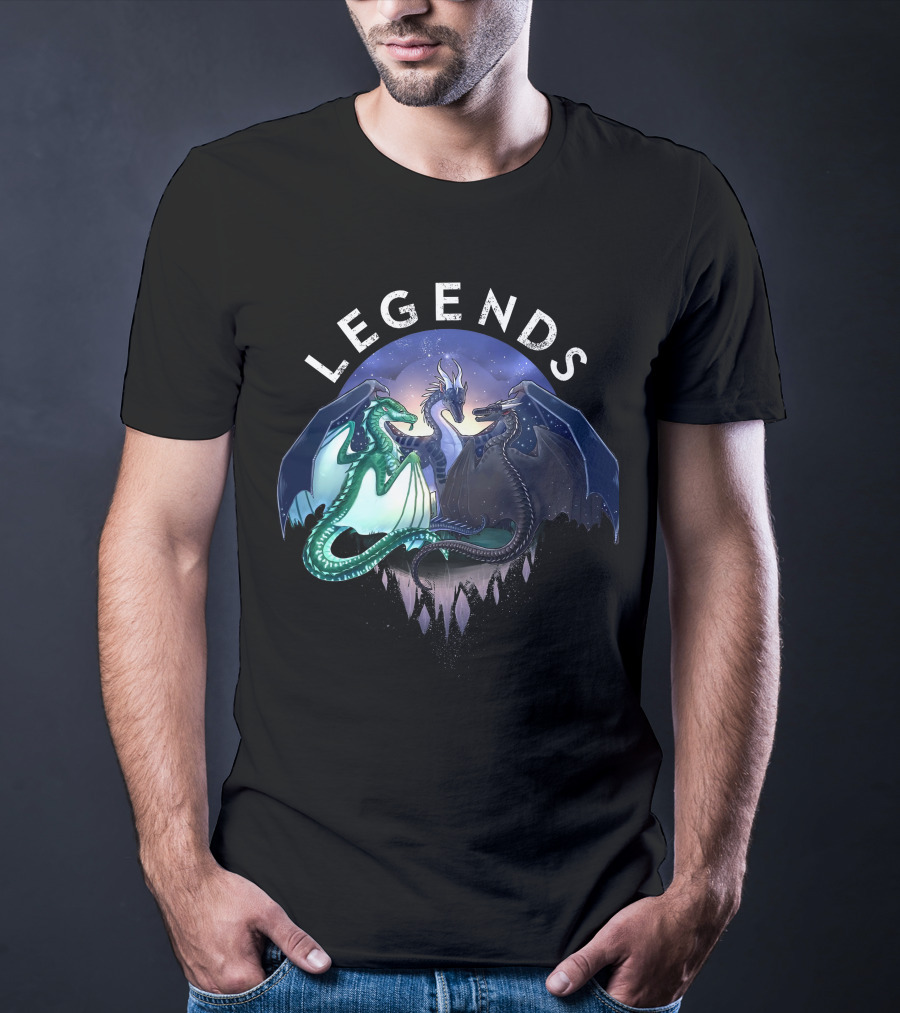 Wings Of Fire Legends Dragons Under Starry Sky T-Shirt