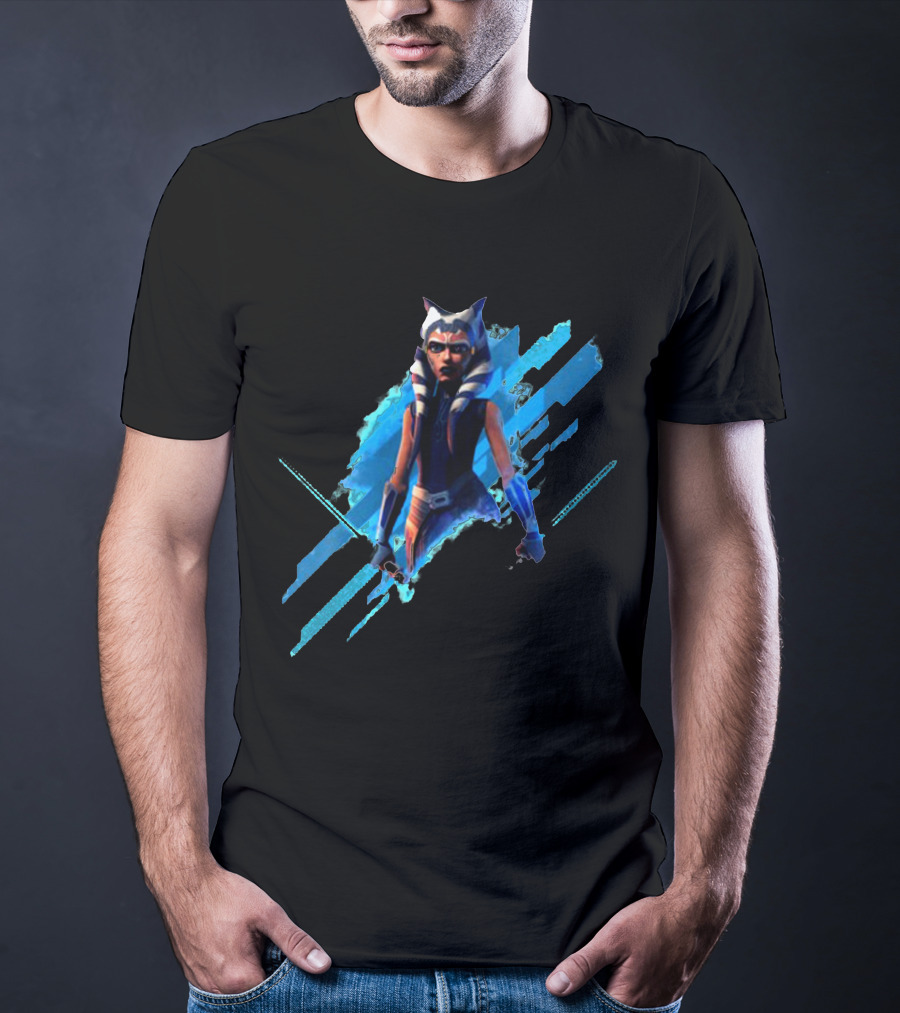 Ahsoka Tano Digital Blue Lightsaber T-Shirt