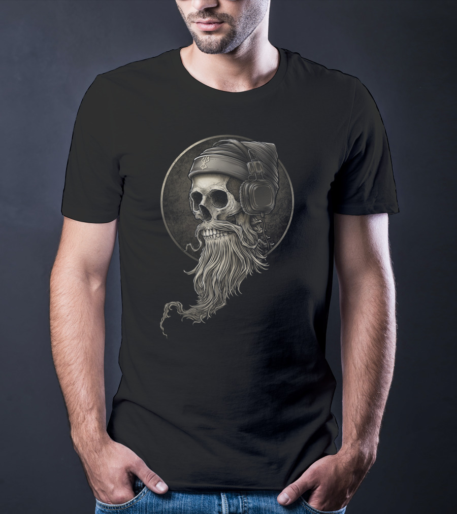 Winya No 99 Essentiel Skull With Headphones And Beanie T-Shirt