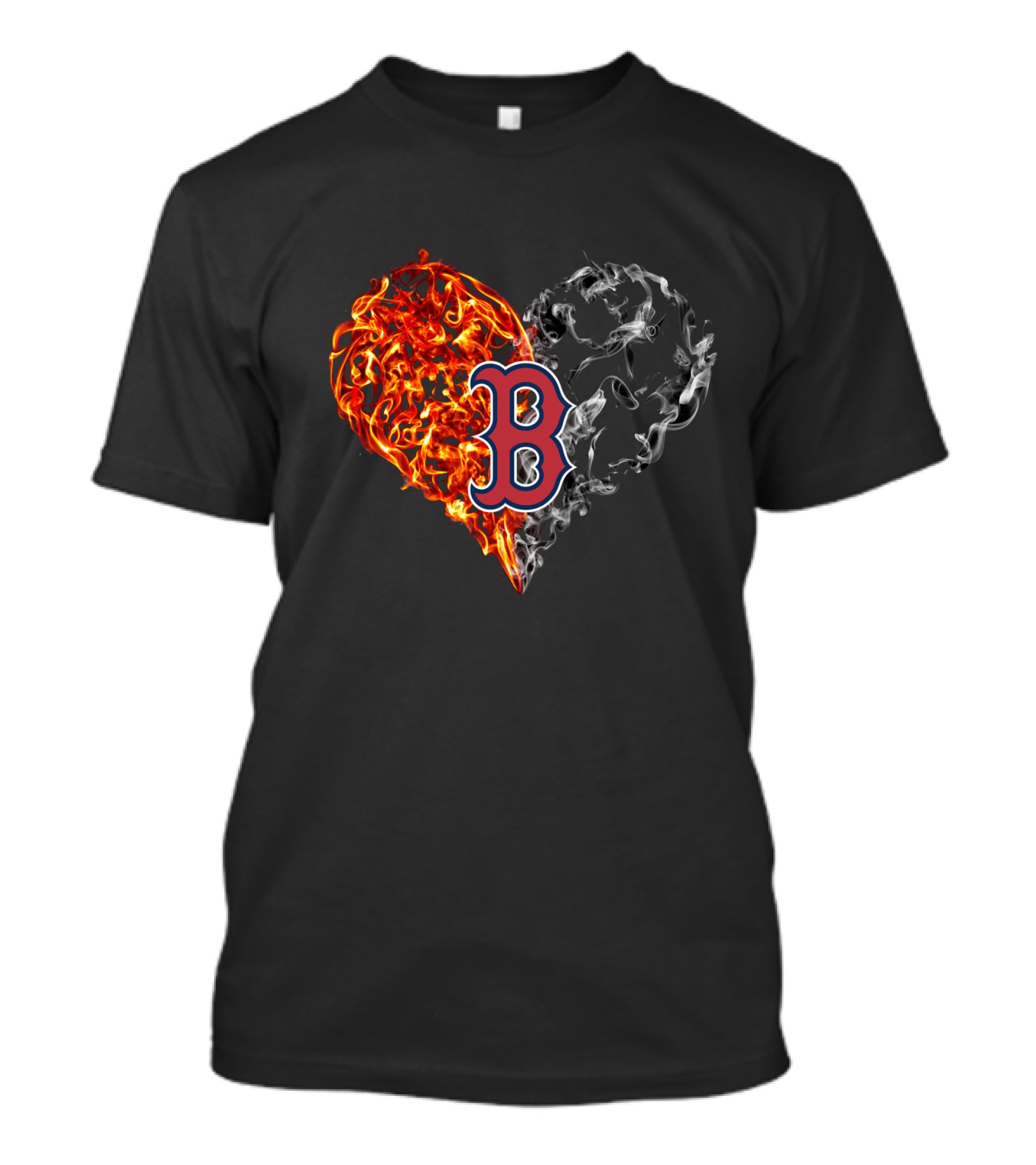Boston Red Sox Heart Fire And Ice T-Shirt
