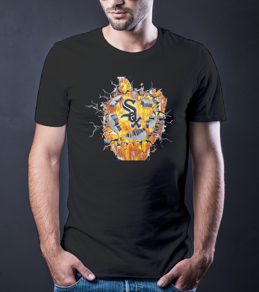 Chicago White Sox Fiery Logo Explosion T-Shirt