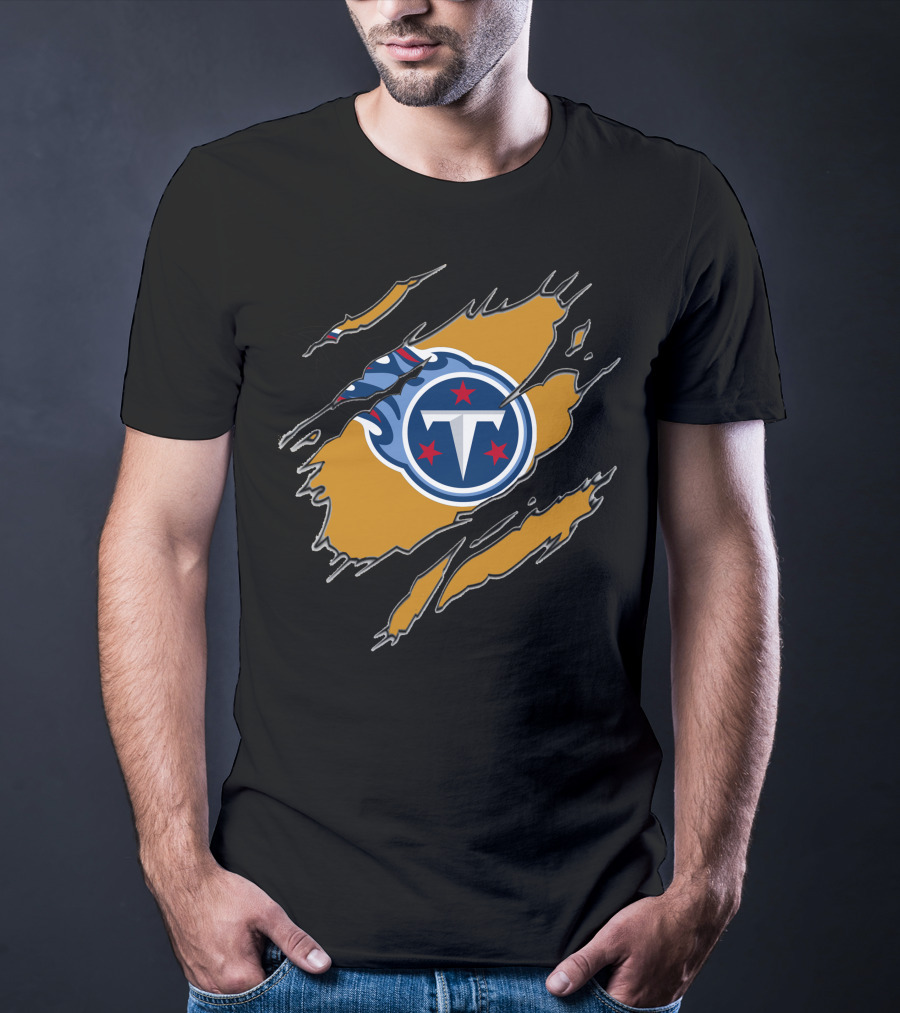 Tennessee Titans Logo Ripped Effect T-Shirt