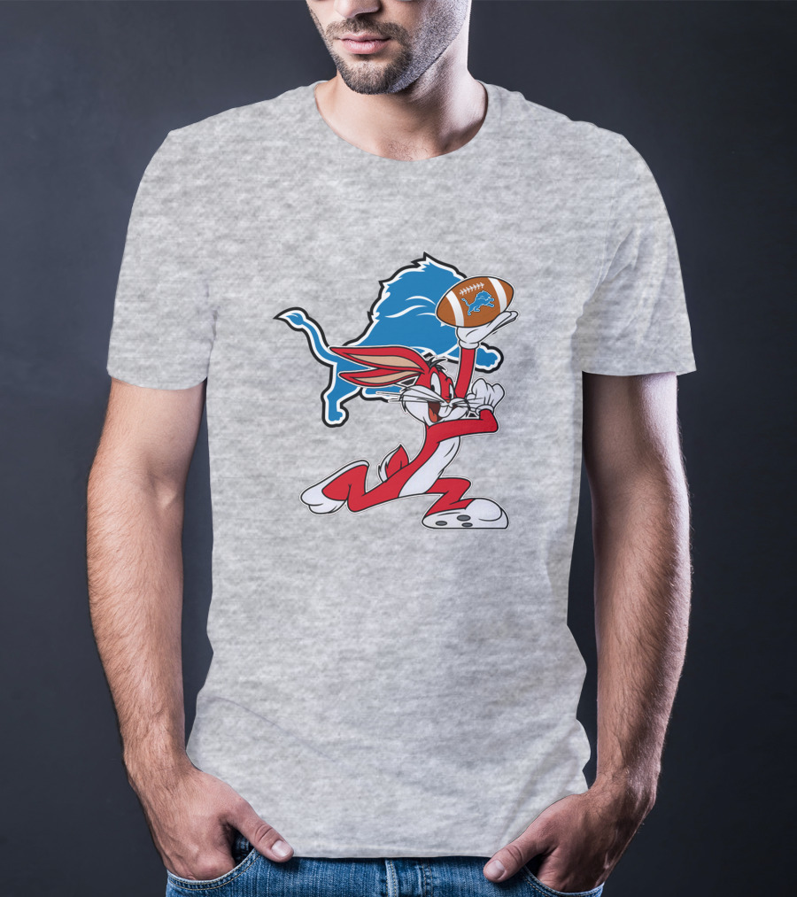 Detroit Lions Bunny Chiefs Football Crossover T-Shirt