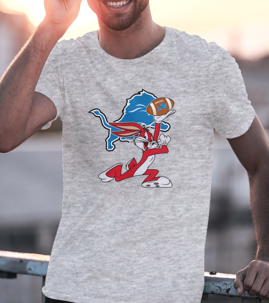 Detroit Lions Bunny Chiefs Football Crossover T-Shirt