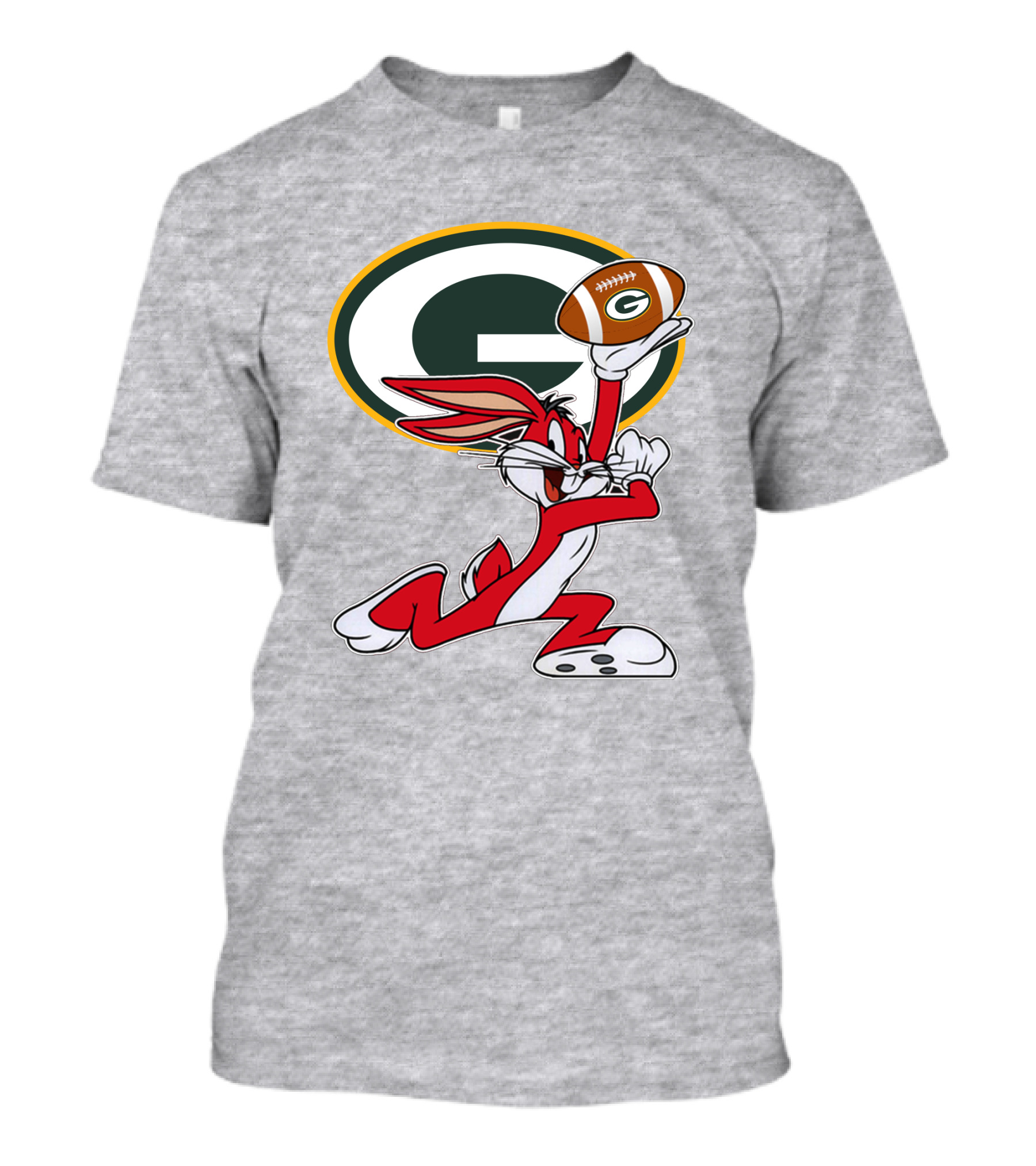 Green Bay Packers Bugs Bunny Holding Football T-Shirt