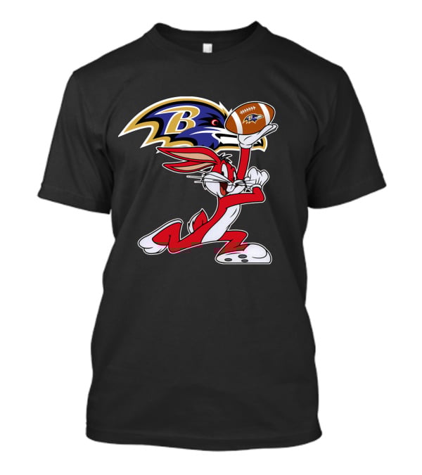 Baltimore Ravens Logo Bugs Bunny Football T-Shirt