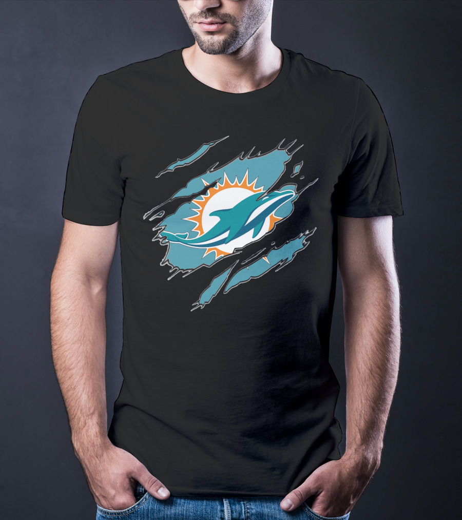 Miami Dolphins Ripped Claw Marks T-Shirt