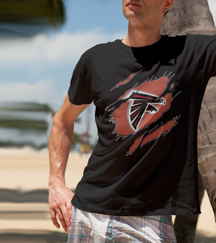 Atlanta Falcons Logo Ripped T-Shirt