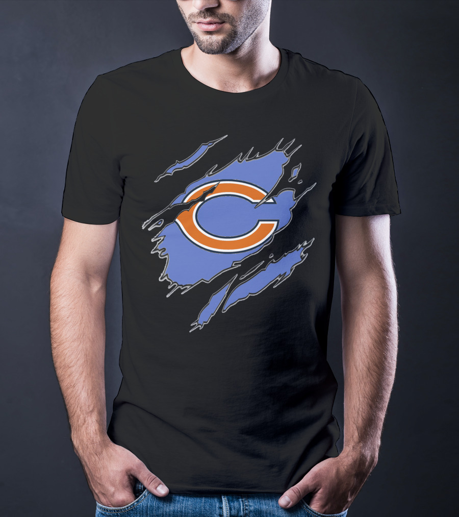 Chicago Bears Iconic C Logo In Claw Marks T-Shirt