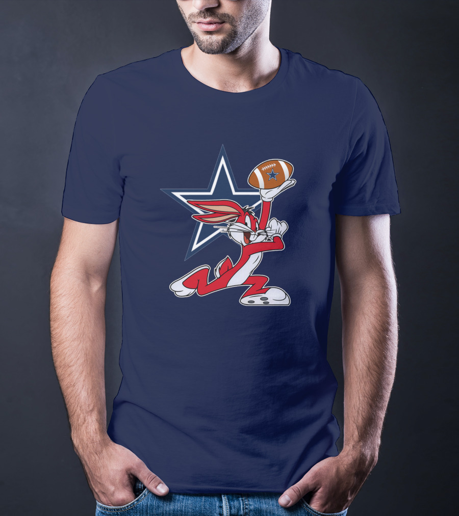 Dallas Cowboys Bunny Holding Football Star T-Shirt
