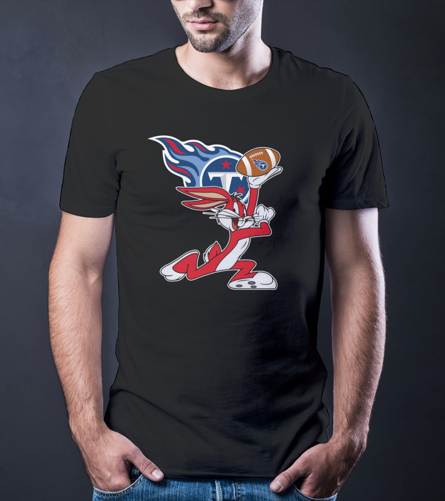 Tennessee Titans Bunny Carrying Football With Titans T-Shirt