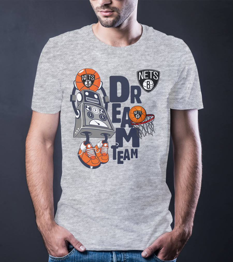 Brooklyn Nets Dream Team Robot Basketball Fantasy T-Shirt