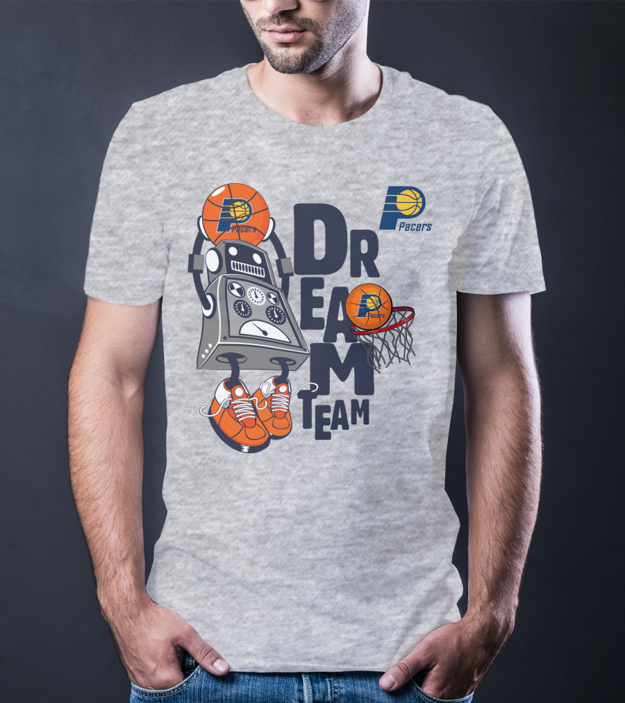 Indiana Pacers Dream Team Robot Basketball Sneakers Hoops T-Shirt