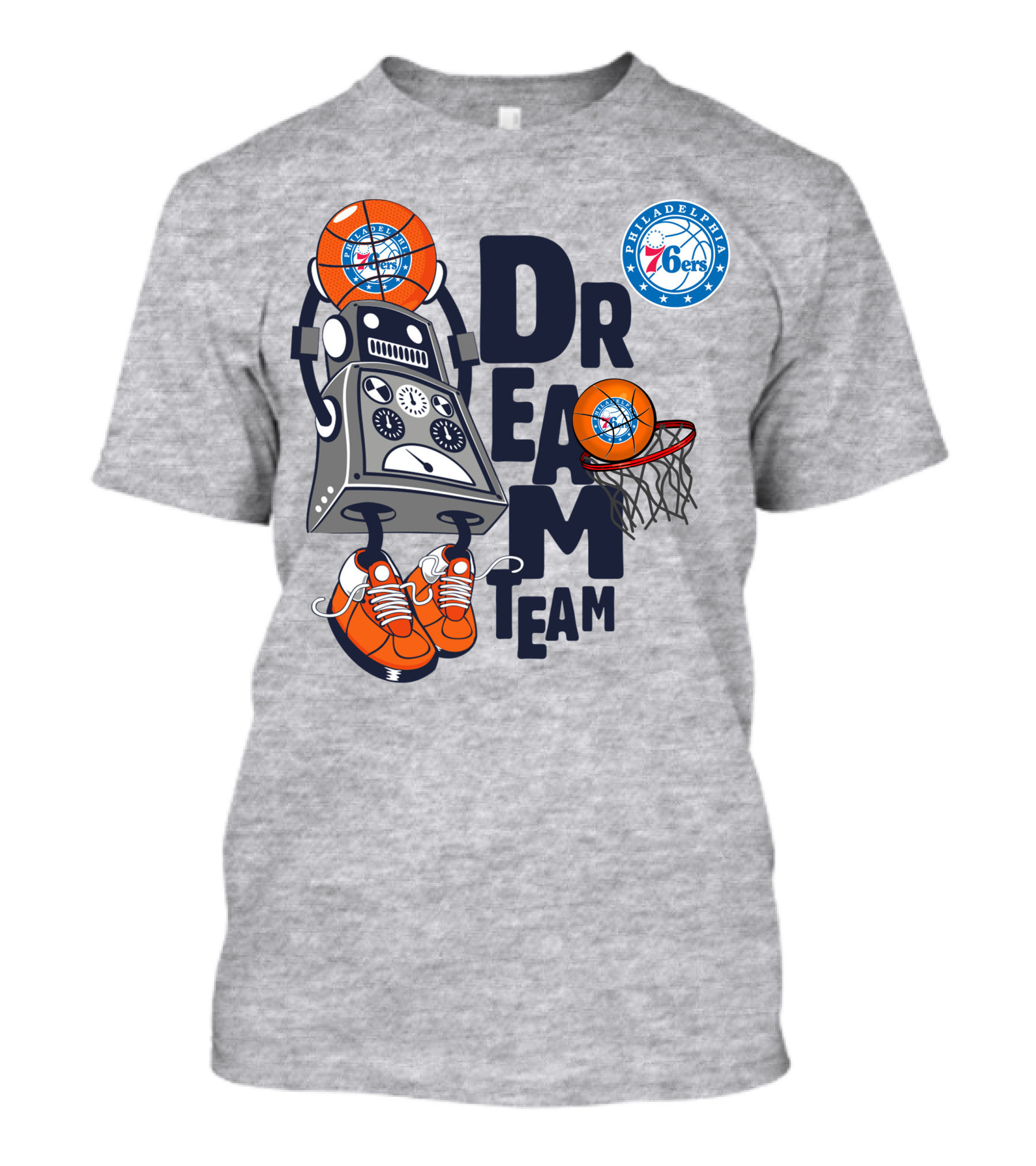 Philadelphia 76ers Robot Basketball Dream Team T-Shirt