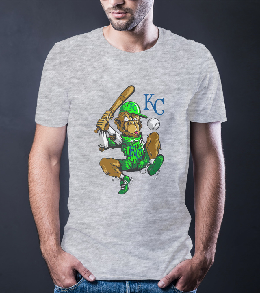 Kansas City Royals Monkey With Bat And Baseball T-Shirt