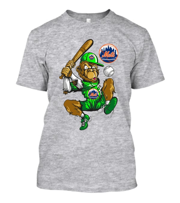New York Mets Baseball Gorilla With Bat And Ball T-Shirt
