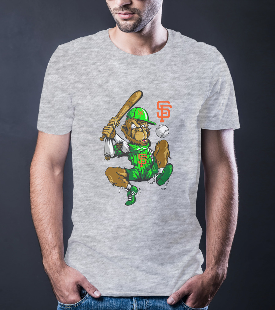 San Francisco Giants Sf Baseball Monkey Home Run T-Shirt